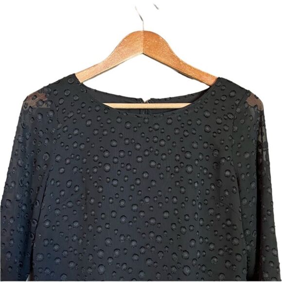 Ann Taylor black long sleeve dress with circle details - Picture 2 of 10